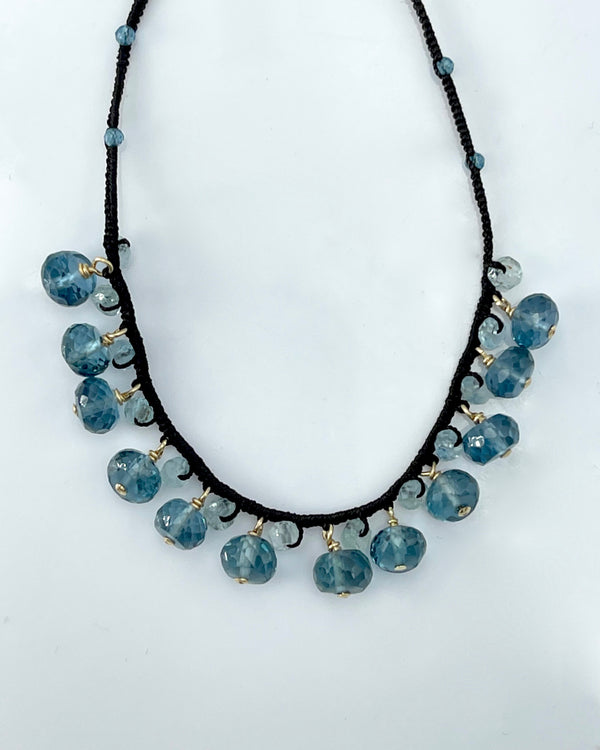 Danielle Welmond London Blue Quartz and Zircon Necklace