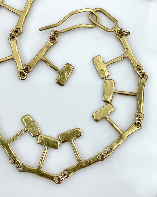 Julie Cohn Bronze Mondrian Necklace