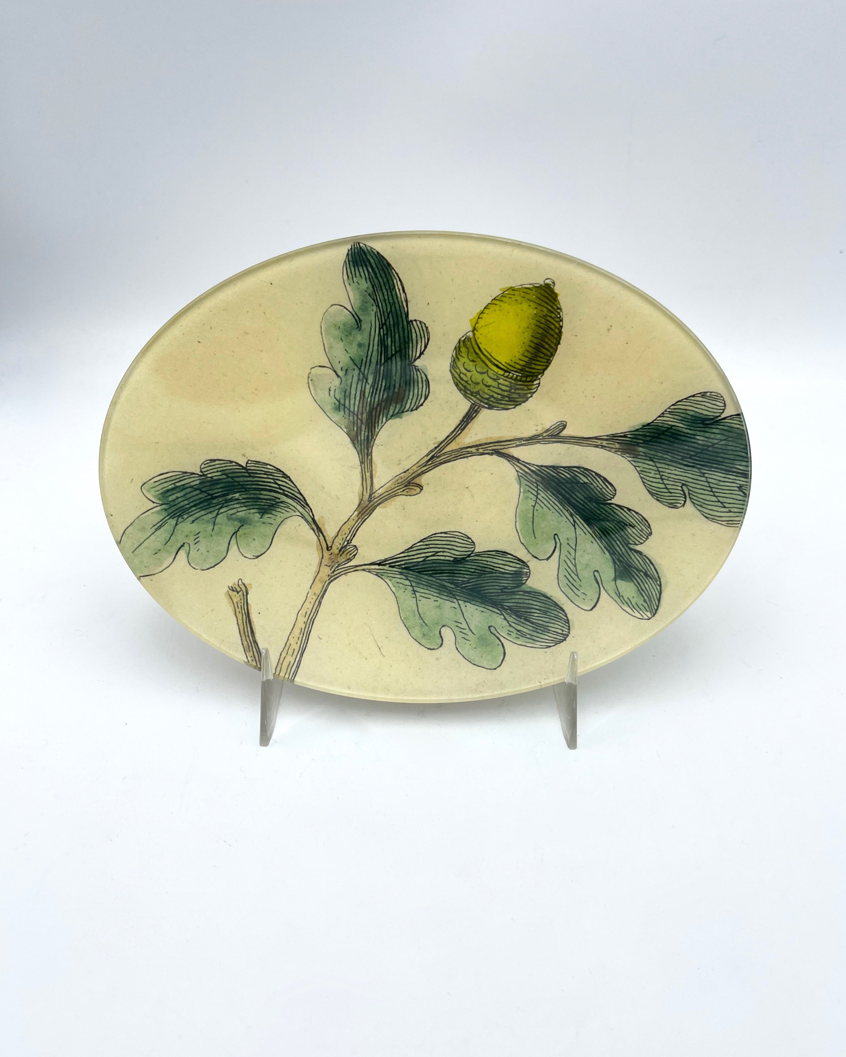 John Derian 5 x 7" Oval Plate MOTTO Harvard Square