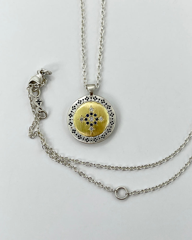 Adel Chefridi Seeds of Harmony with Sapphire Circle Necklace