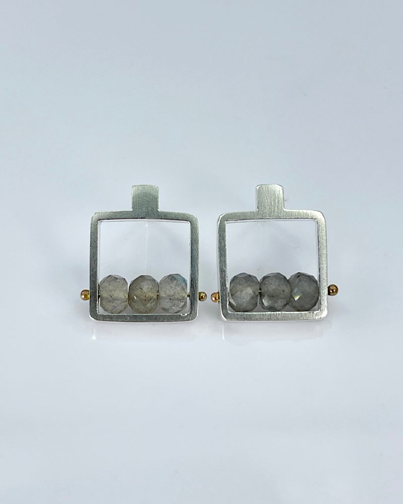 Ashka Dymel Square Frame Earrings