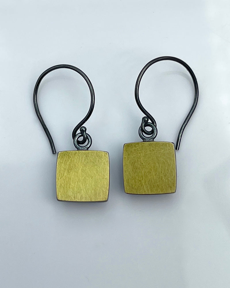 Ashka Dymel Bimetal Square Earrings