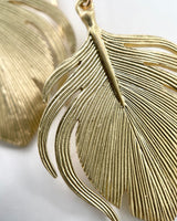 10K Gold Peacock Feather Earrings