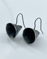 Biba Schutz Oxidized Silver Cone Earrings