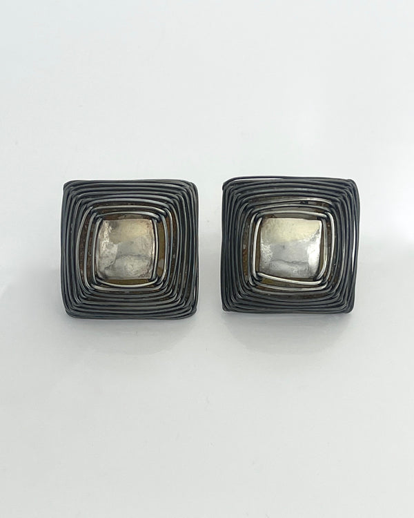 Biba Schutz Square Weave Clip Earring