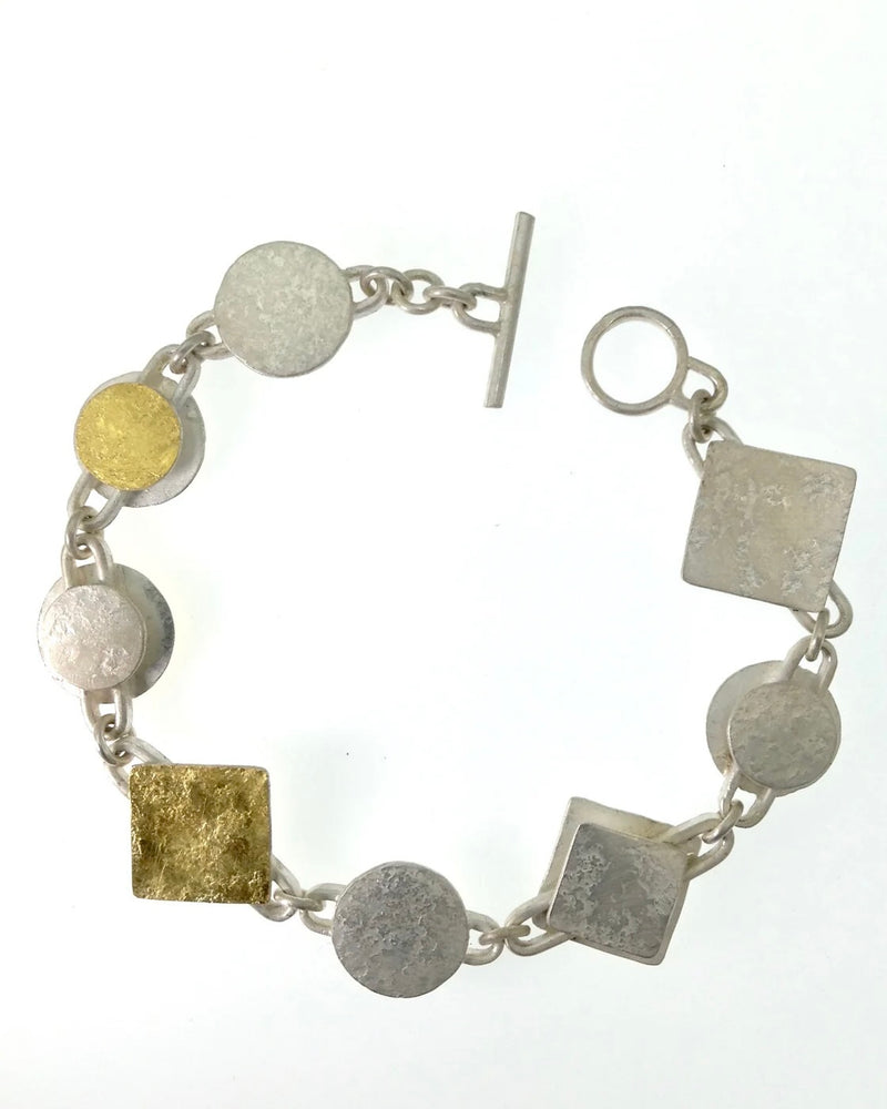 Biba Schutz Square Link Bi-Metal Bracelet