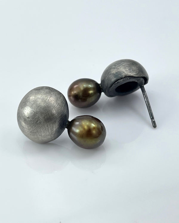 Biba Schutz Silver and Pearl Earrings