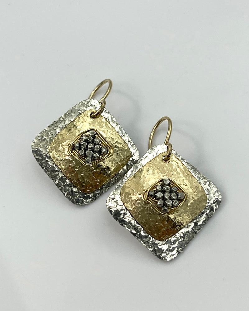 Dana Kellin Mixed Metal Diamond Shape Earrings
