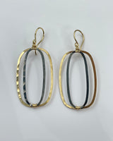 Dana Kellin Long Oval Mixed Metal Earrings