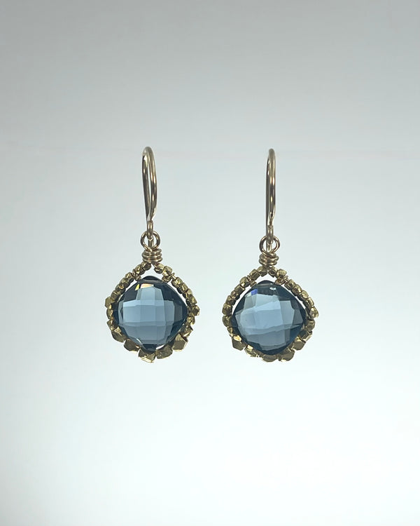 Dana Kellin London Blue Quartz Round Drop Earrings