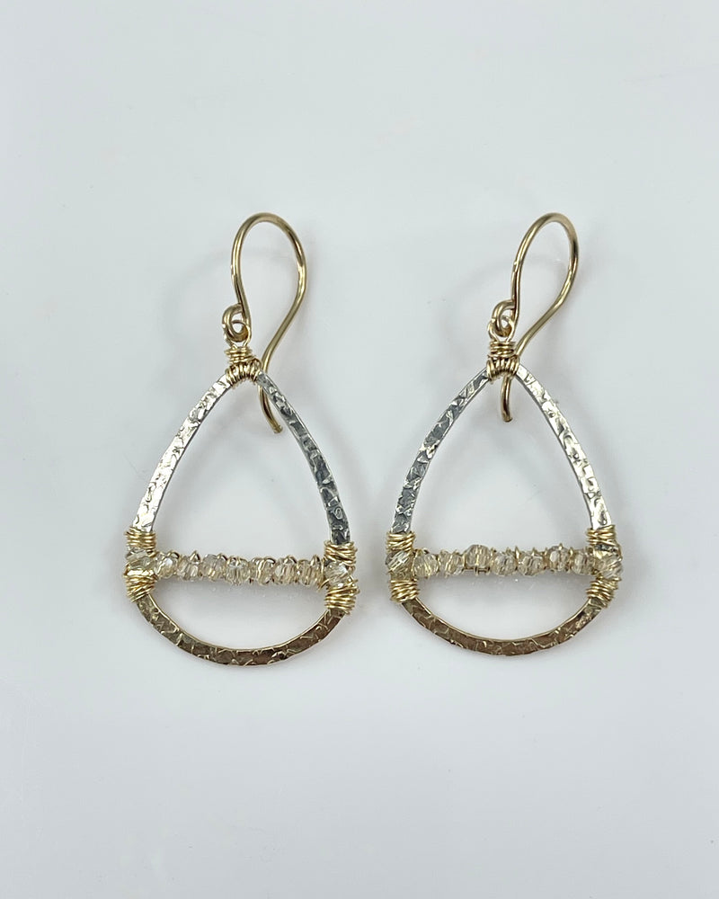 Dana Kellin Tear Drop with Crystal Earrings