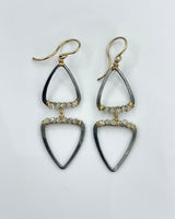 Dana Kellin Crystal Silver & Dark Silver Earrings 2