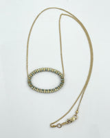 Dana Kellin Sage Mix Oval Necklace