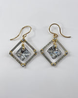 Dana Kellin Crystal and Platinum Earrings