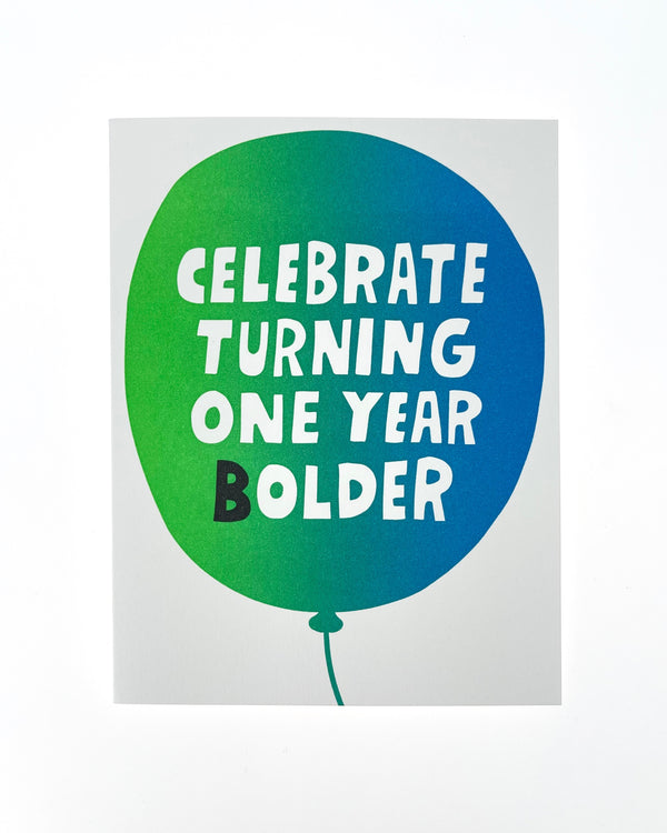Turning 1 Year Bolder Balloon Card