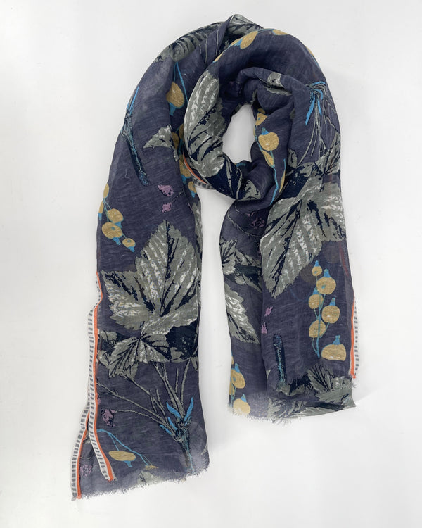 Leaves and Blackberries Licorice Scarf