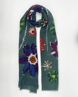 Bed of Flowers Wool & Silk Scarves