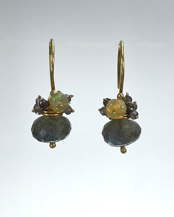 River Song Faceted Labradorite Fringe Earrings