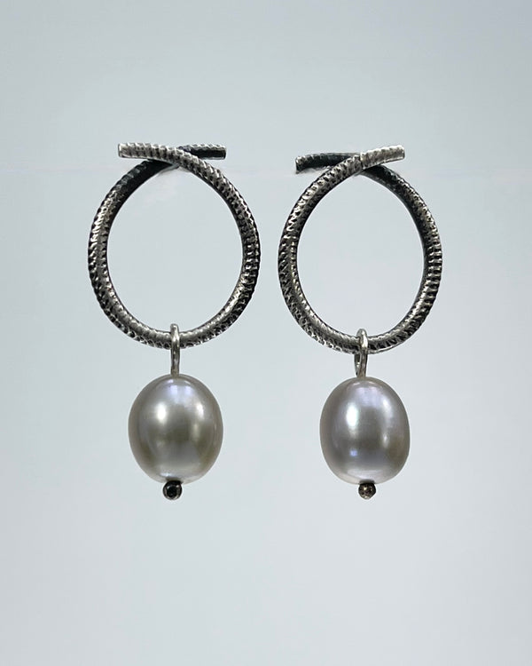 Lorelei Hamm Loop Earring with Pearl