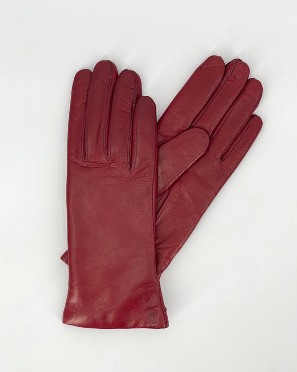 Hestra Elisabeth Leather Gloves in Dark Red