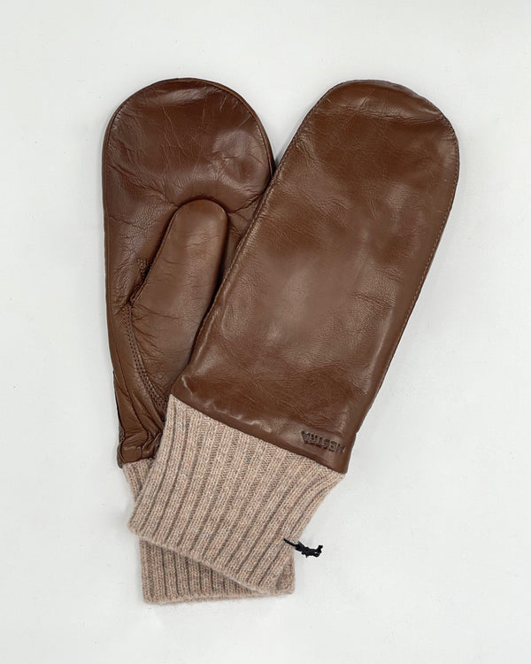 Hestra Tina Leather Mittens, Light Brown
