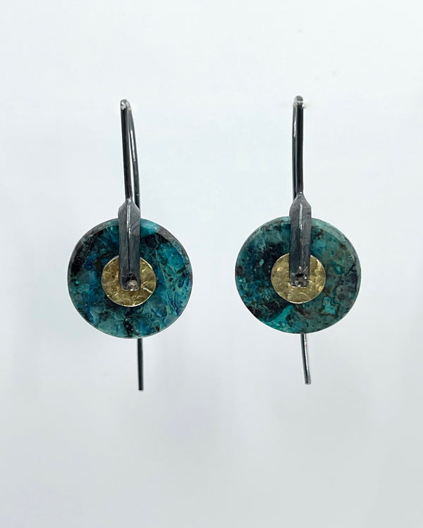 Heather Guidero Chrysocolla Bridle Bit Earrings