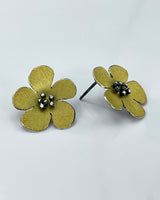 Himatsingka Daniel Flower Gold Bi-Metal Flower Earrings