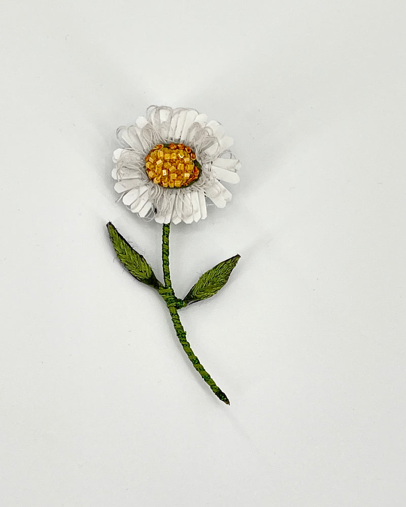White Daisy Brooch