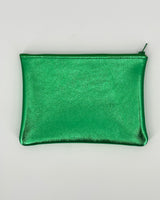 Matte Foil Verdant Leather Pouches