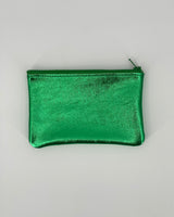 Matte Foil Verdant Leather Pouches