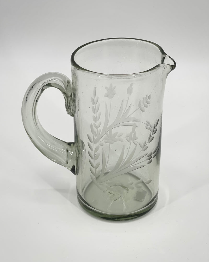 Etched Glass Pitcher