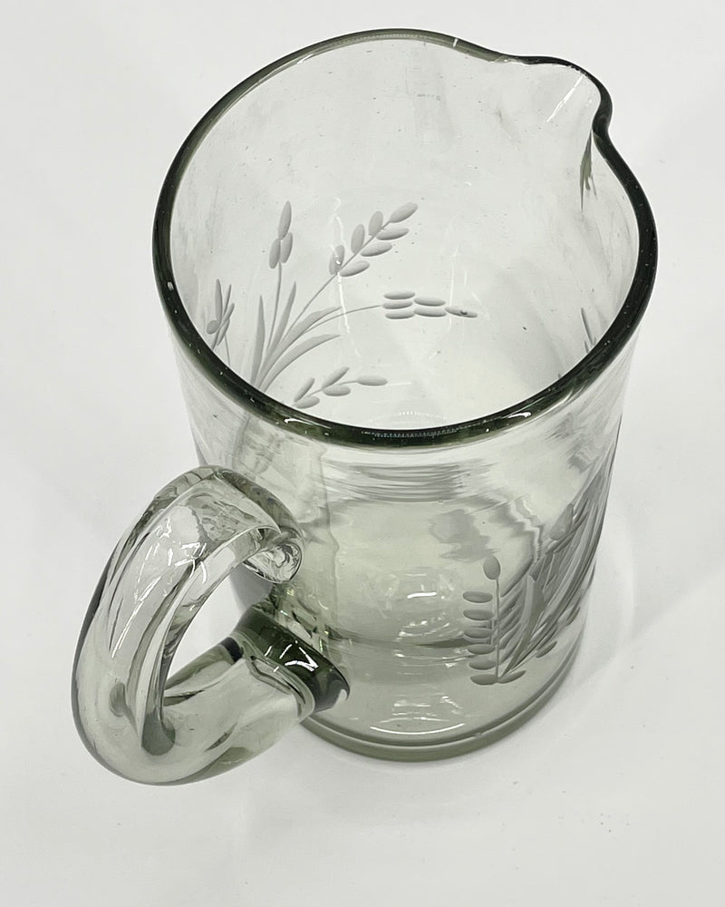 Etched Glass Pitcher