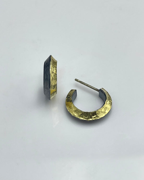 Heather Guidero 22K Bi-Metal Triangle Hoop Earrings