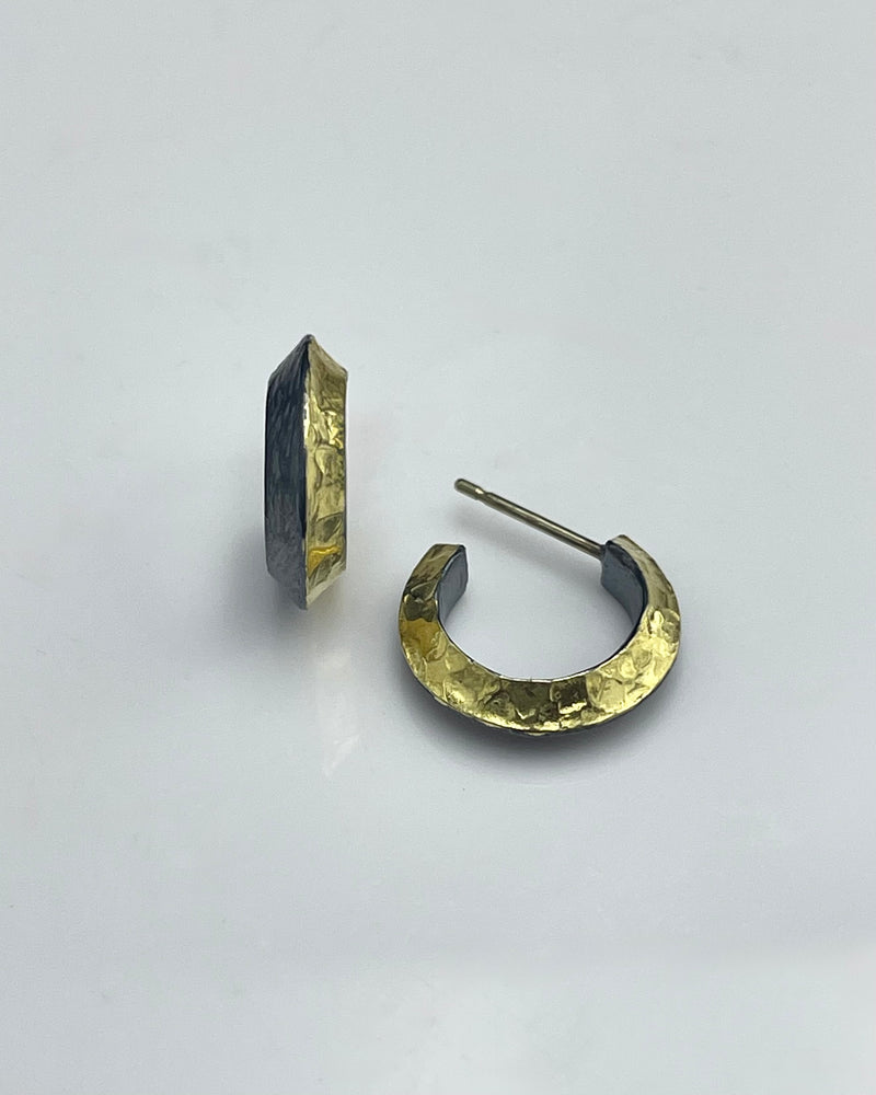 Heather Guidero 22K Bi-Metal Triangle Hoop Earrings