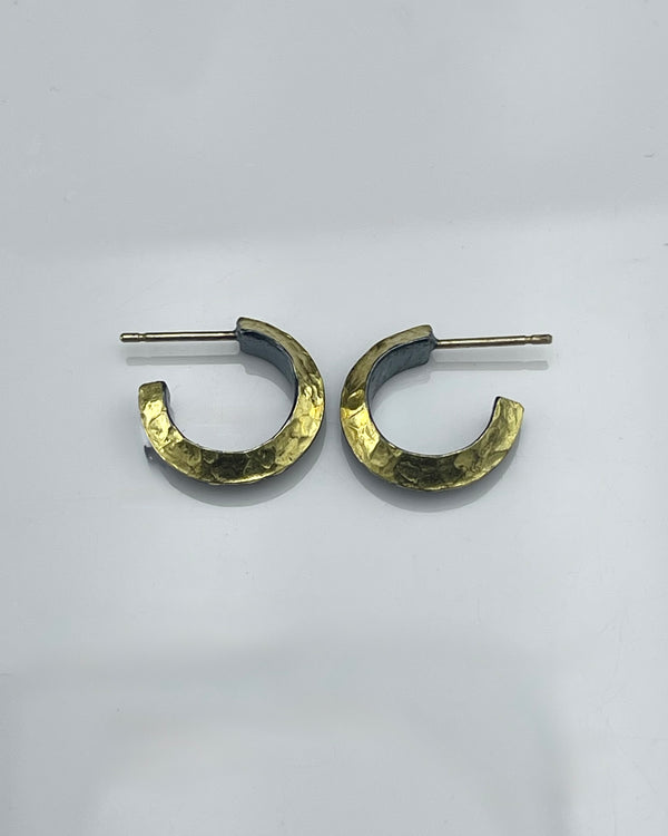 Heather Guidero 22K Bi-Metal Triangle Hoop Earrings