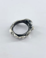 TenThousandThings Oxidized and Polished Melted Ring