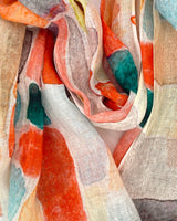 Linen Contoured Shapes Scarf