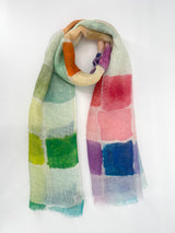 Linen Painted Squares Scarf