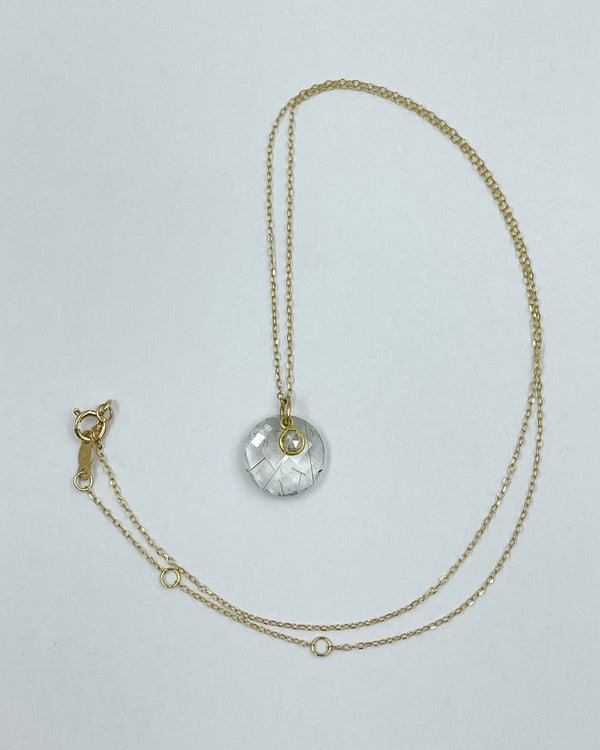 Margaret Solow Tourmalated Quartz & Diamond Necklace