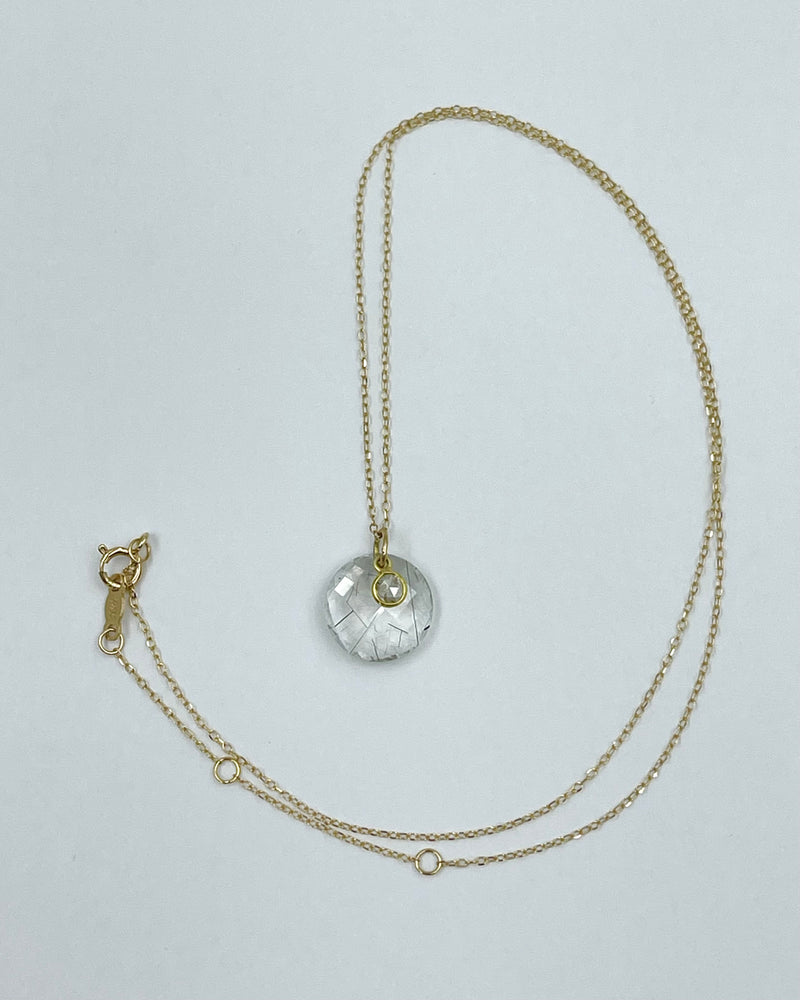 Margaret Solow Tourmalated Quartz & Diamond Necklace