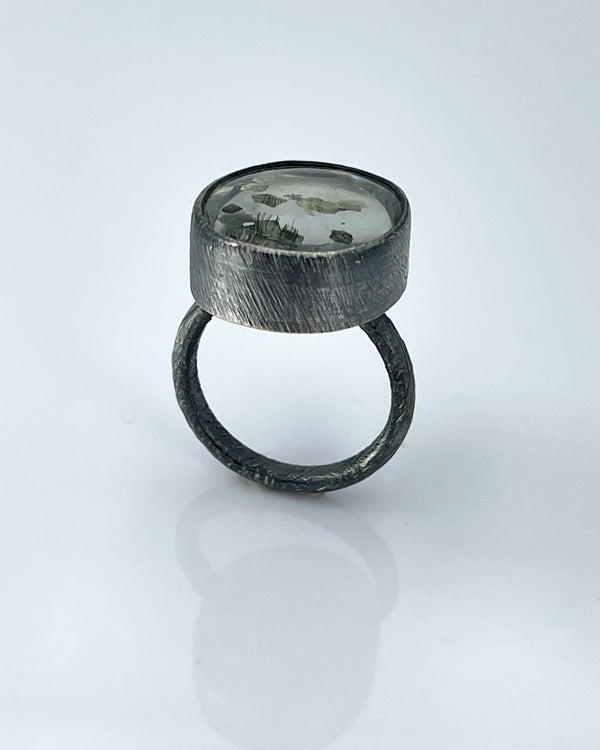 Pyrite in Quartz Ring