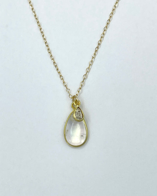 Margaret Solow Rainbow Moonstone & Diamond Necklace