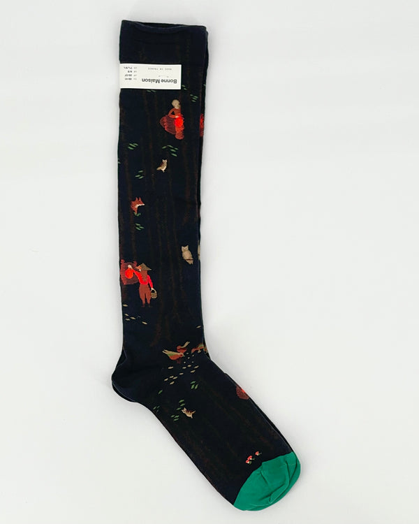 Night-Black Women's Knee-High Socks