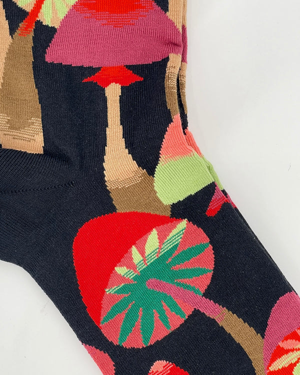 Mushroom-Black Socks