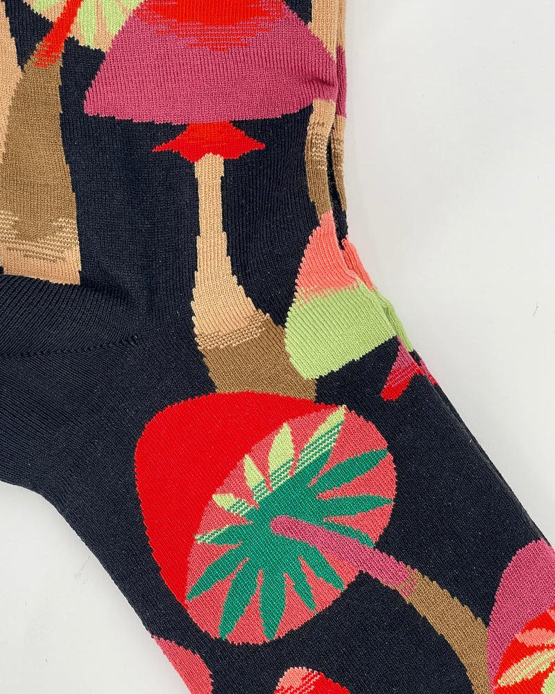 Mushroom-Black Socks