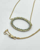 Dana Kellin Sage Mix Oval Necklace
