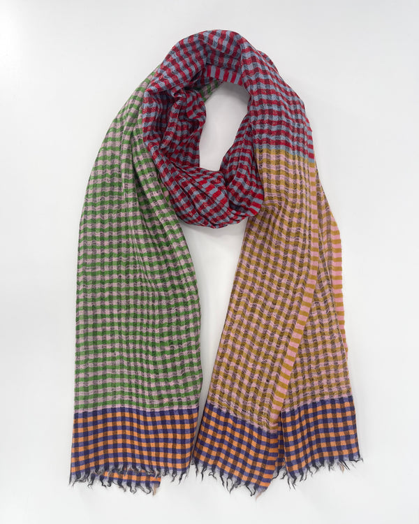 Checks Lightweight Wool Shawl