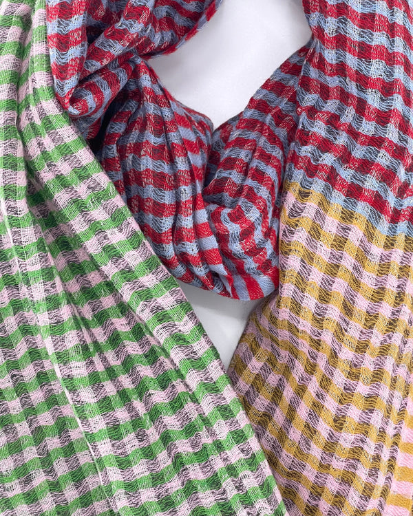Checks Lightweight Wool Shawl