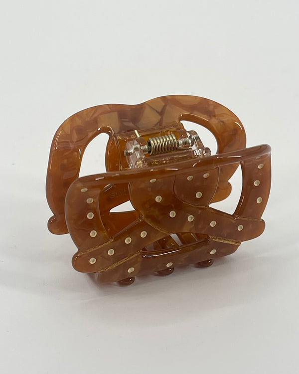 Hand Painted Mini Pretzel Claw Hair Clip