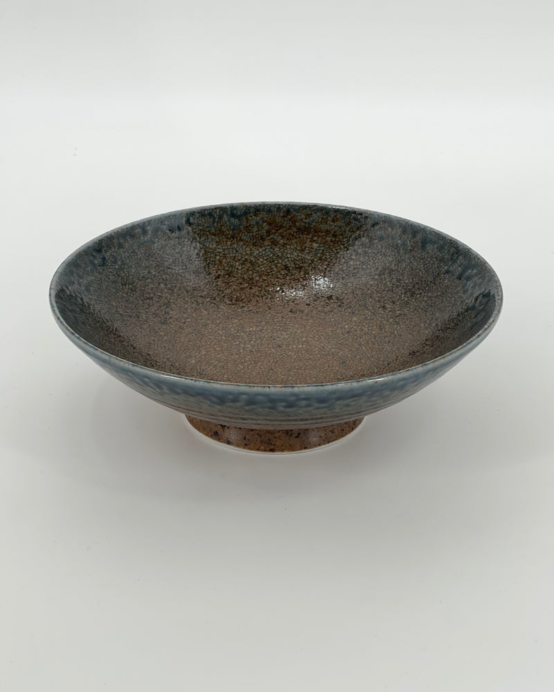 Blue Sand Crackle Bowl
